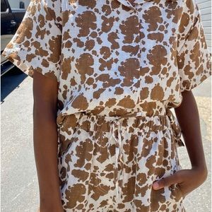 Holiday The Label pajama set in Cowhide